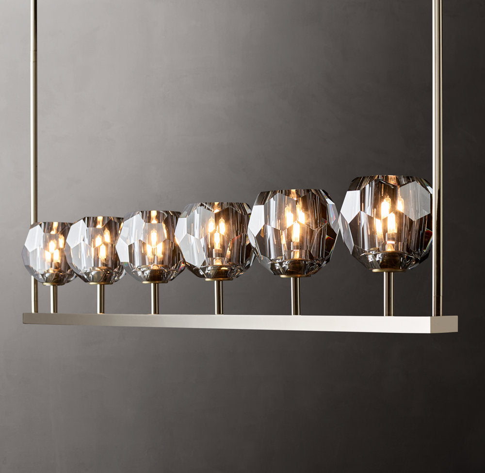 Noirhaven Smoked Crystal Orb Island Chandelier