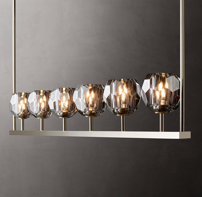 Noirhaven Smoked Crystal Orb Island Chandelier