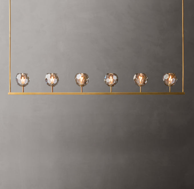 Noirhaven Smoked Crystal Orb Island Chandelier