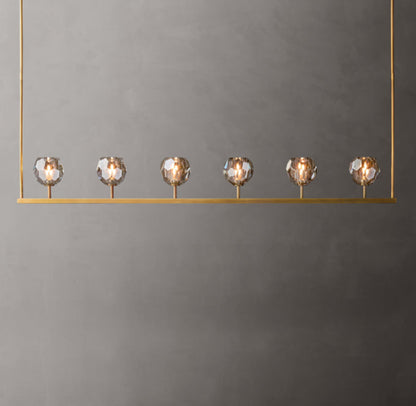Noirhaven Smoked Crystal Orb Island Chandelier