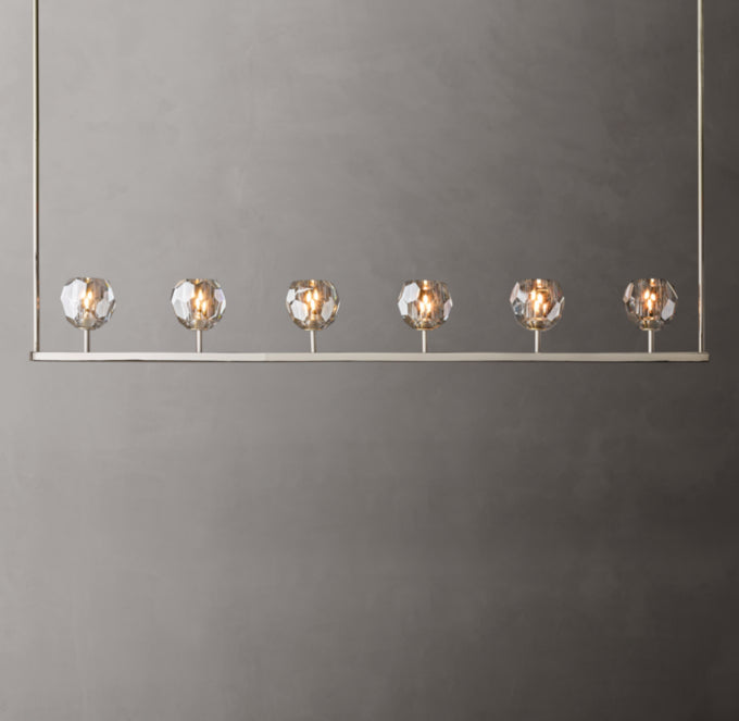 Noirhaven Smoked Crystal Orb Island Chandelier