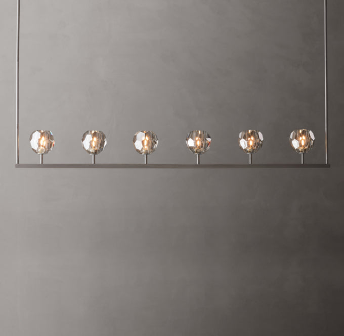 Noirhaven Smoked Crystal Orb Island Chandelier