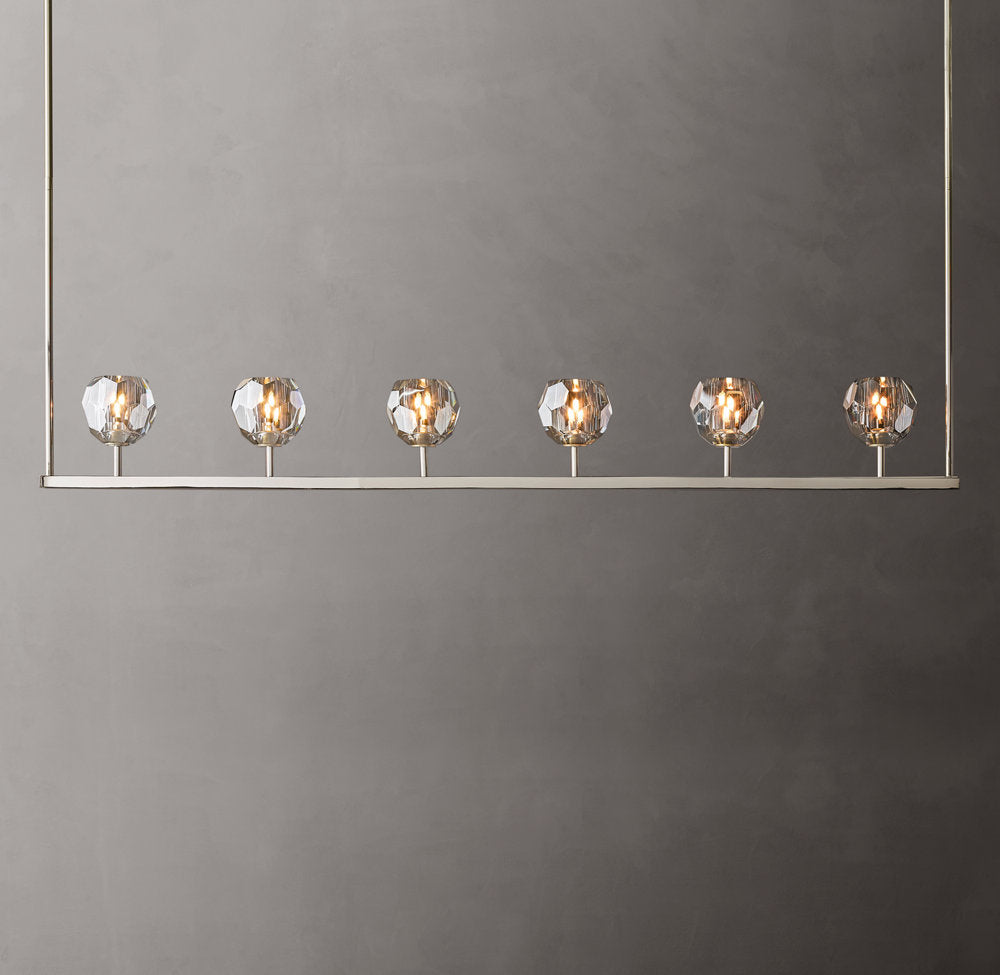 Noirhaven Smoked Crystal Orb Island Chandelier