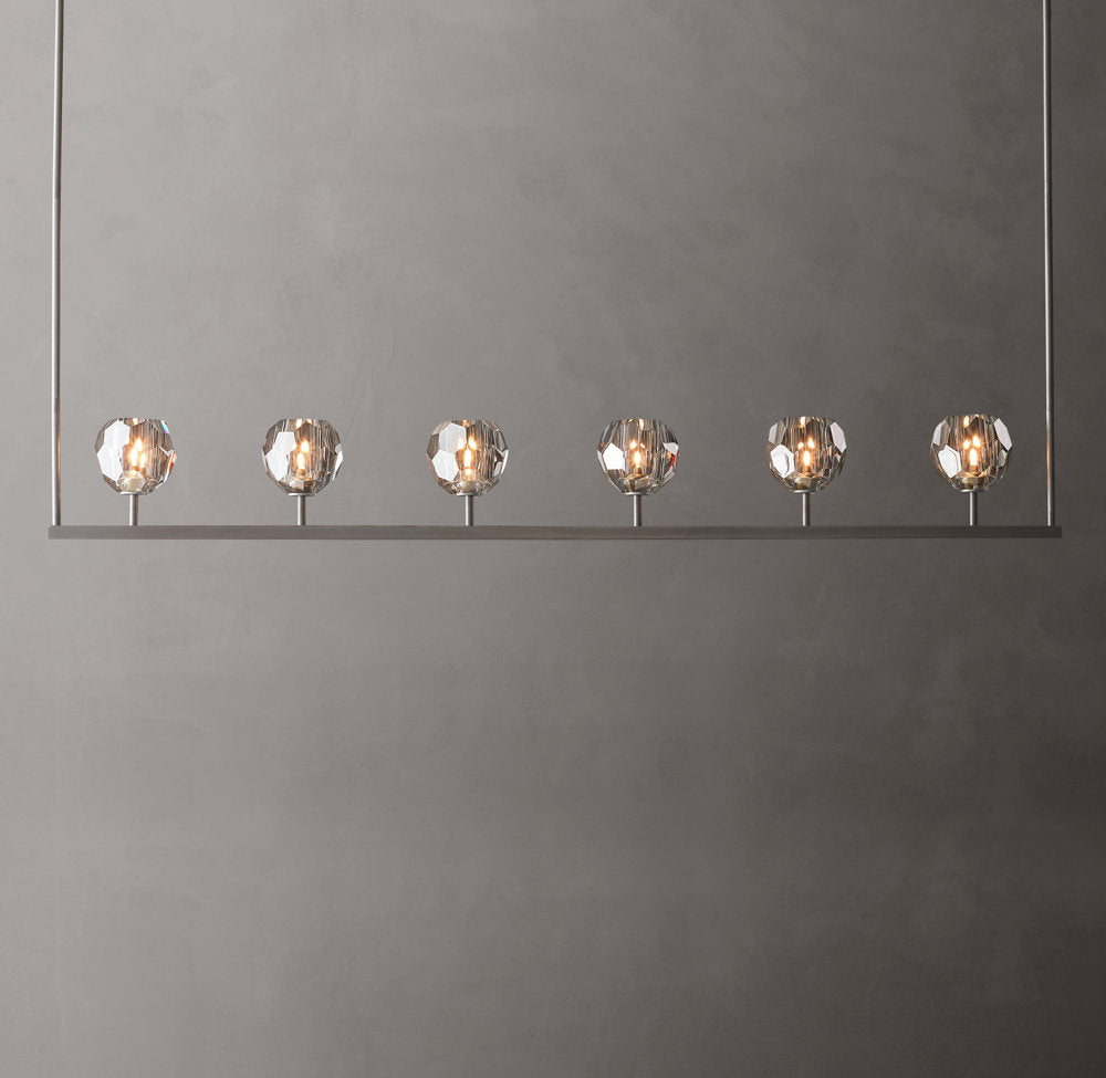 Noirhaven Smoked Crystal Orb Island Chandelier