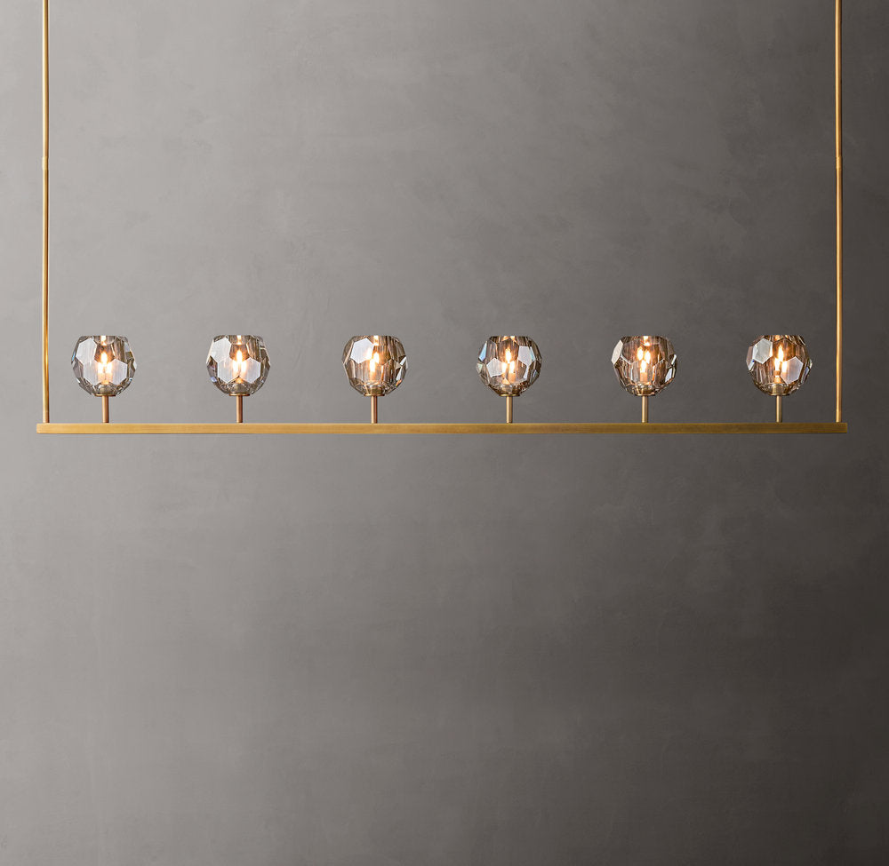 Noirhaven Smoked Crystal Orb Island Chandelier