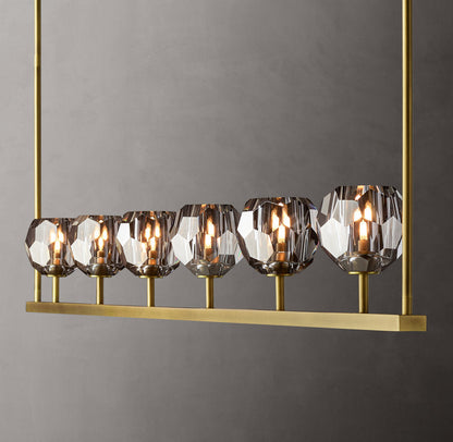 Noirhaven Smoked Crystal Orb Island Chandelier