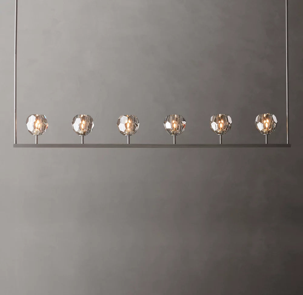 Noirhaven Smoked Crystal Orb Island Chandelier