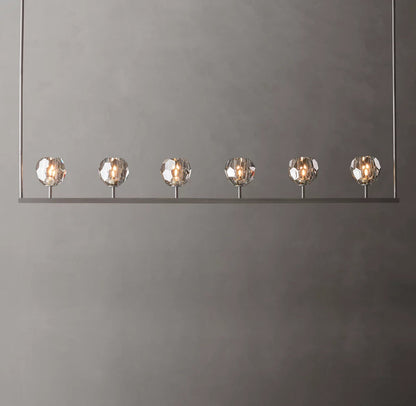Noirhaven Smoked Crystal Orb Island Chandelier