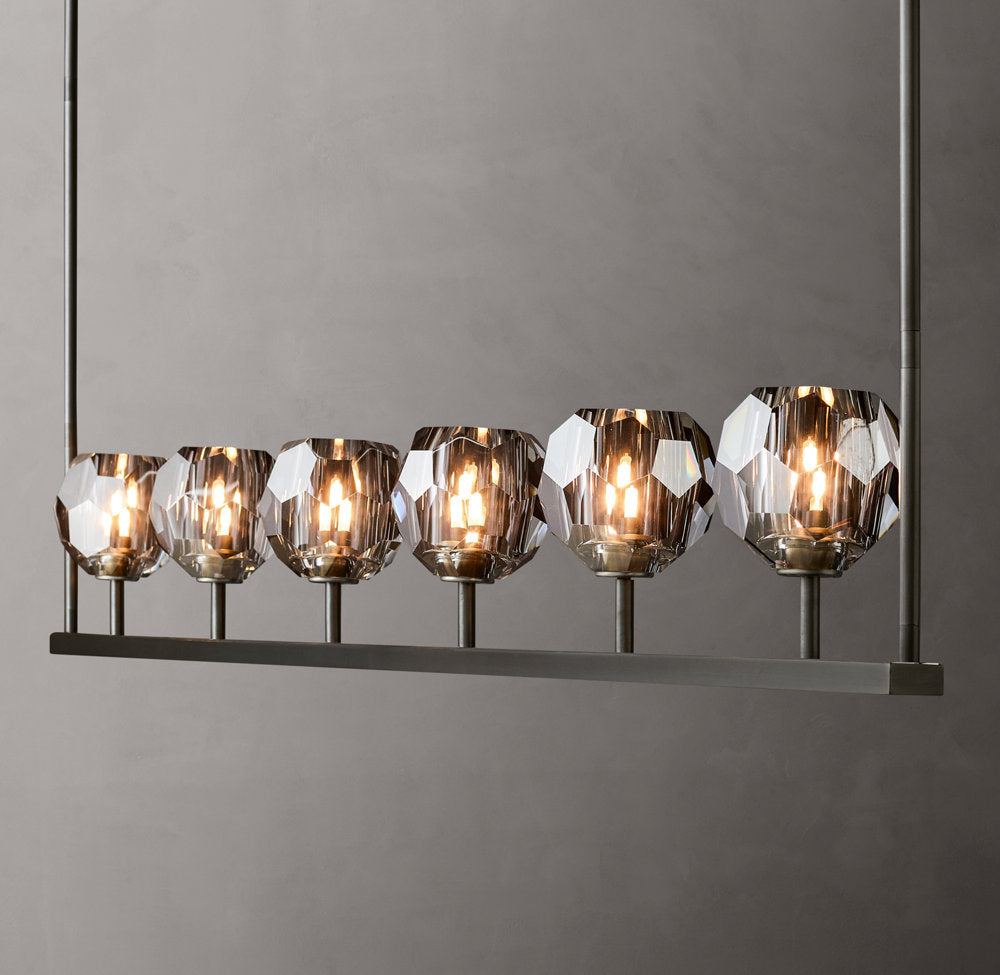 Noirhaven Smoked Crystal Orb Island Chandelier