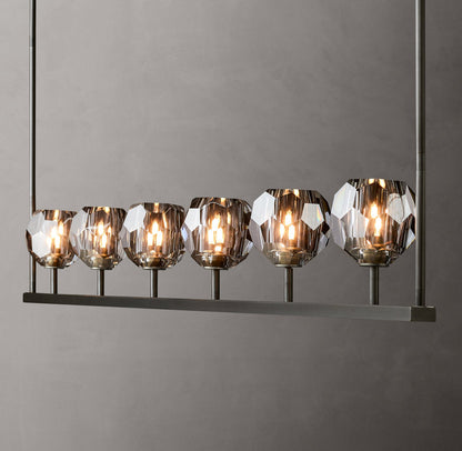 Noirhaven Smoked Crystal Orb Island Chandelier