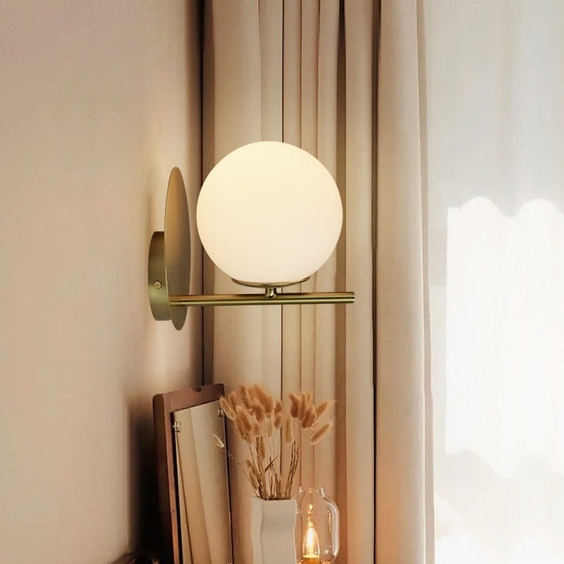 Nordic Copper Glass Wall Lamp