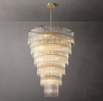Orsini Carved Glass Cascade Chandelier