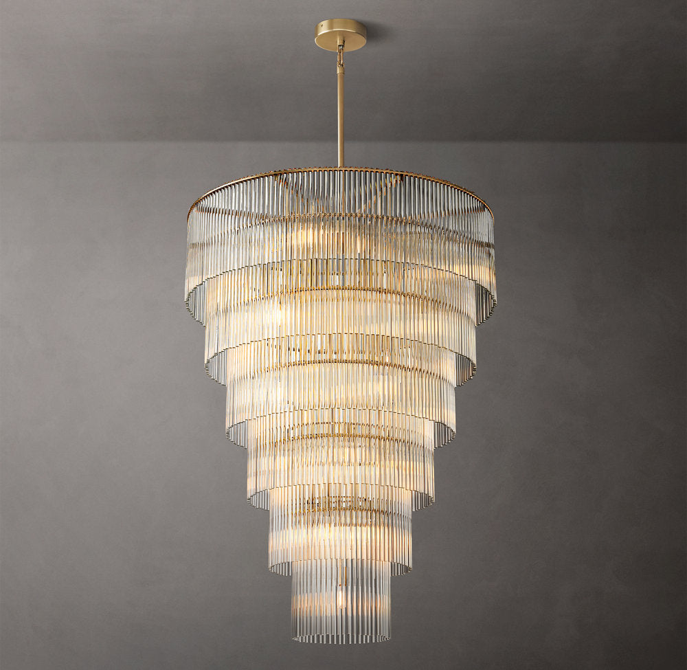 Orsini Carved Glass Cascade Chandelier
