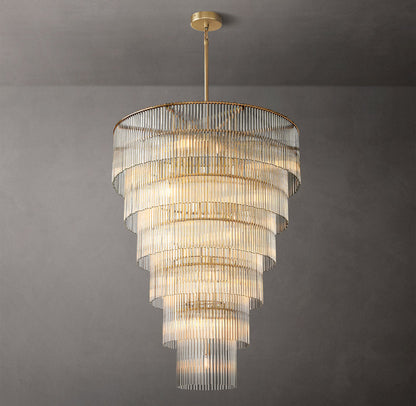 Orsini Carved Glass Cascade Chandelier