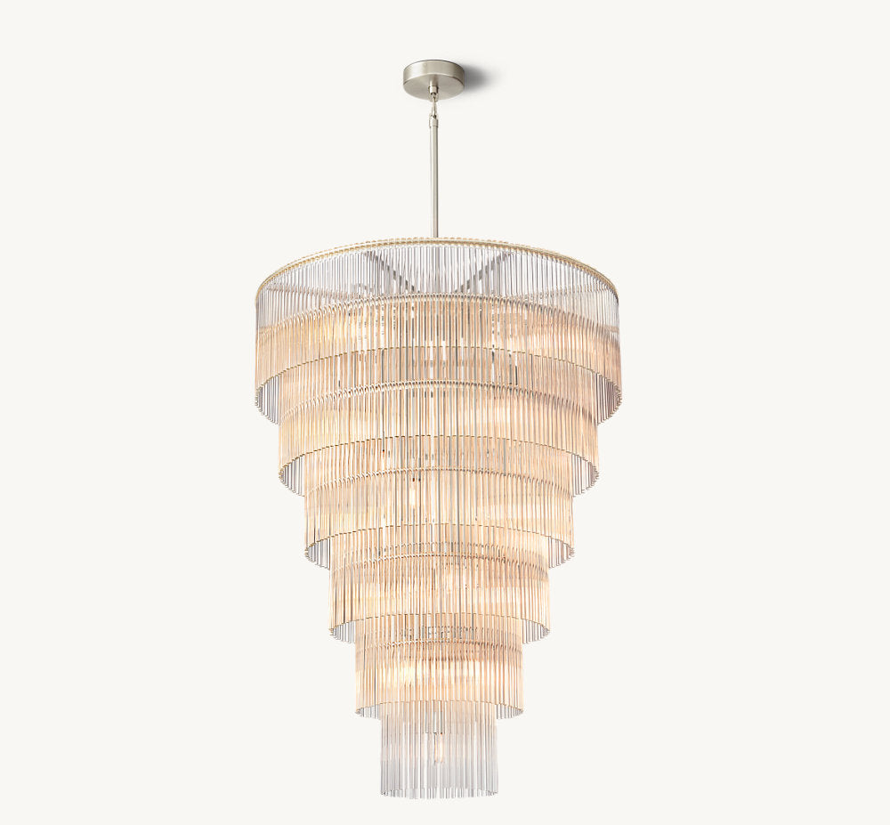Orsini Carved Glass Cascade Chandelier