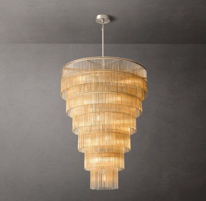 Orsini Carved Glass Cascade Chandelier