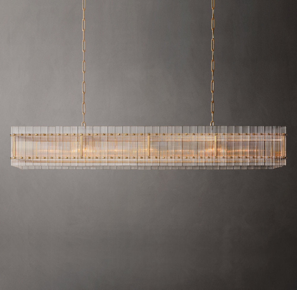 Portofino Glass Panel Island Chandelier