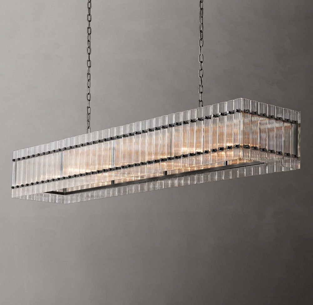 Portofino Glass Panel Island Chandelier
