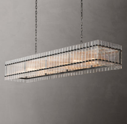 Portofino Glass Panel Island Chandelier