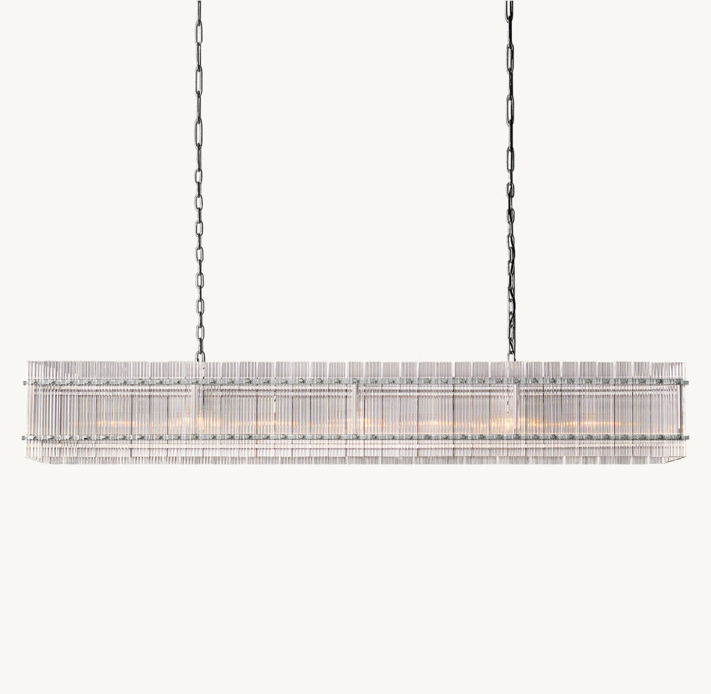 Portofino Glass Panel Island Chandelier