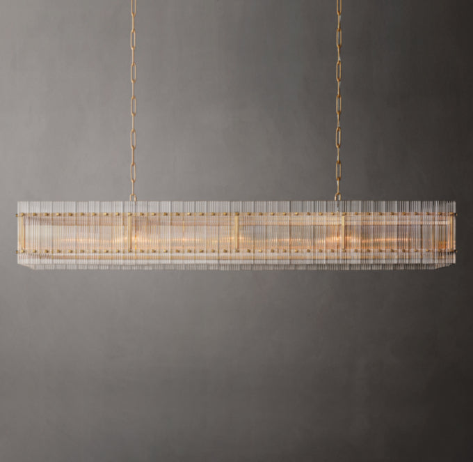 Portofino Glass Panel Island Chandelier