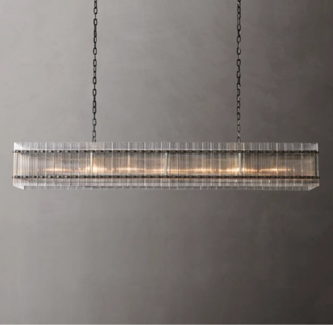 Portofino Glass Panel Island Chandelier