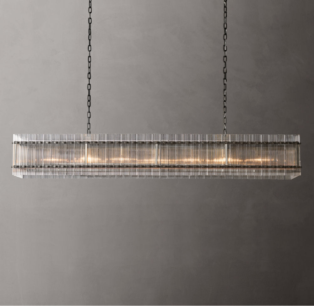 Portofino Glass Panel Island Chandelier