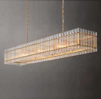 Portofino Glass Panel Island Chandelier