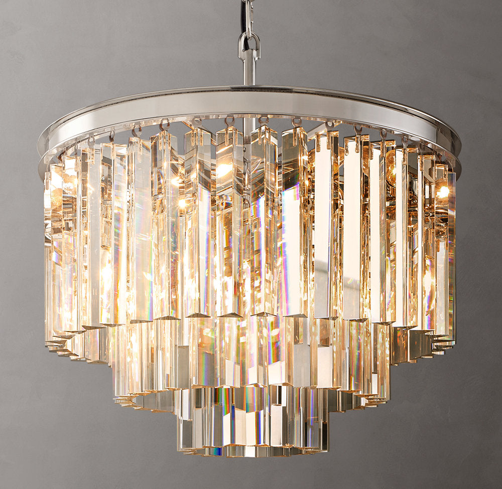 Rivermont Art Deco Crystal Drum Chandelier