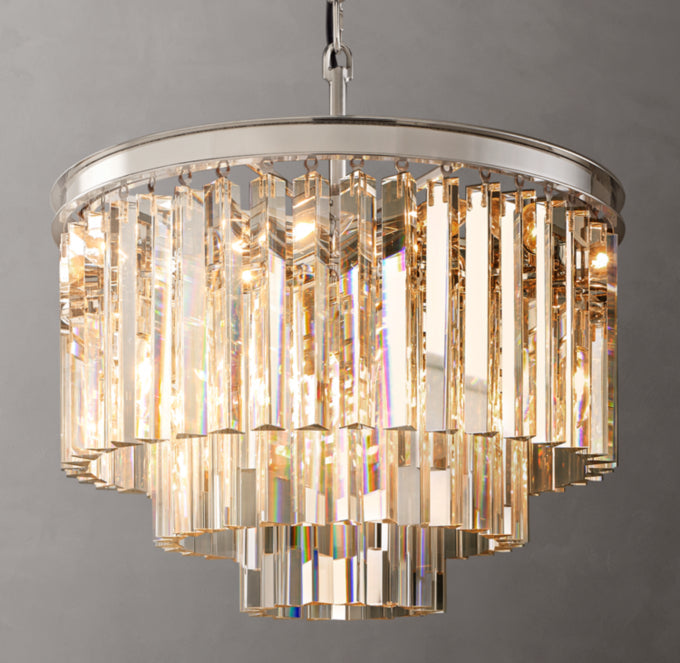 Rivermont Art Deco Crystal Drum Chandelier