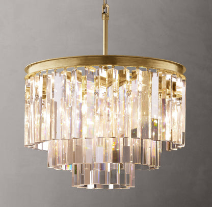 Rivermont Art Deco Crystal Drum Chandelier