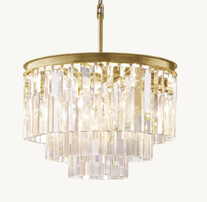 Rivermont Art Deco Crystal Drum Chandelier
