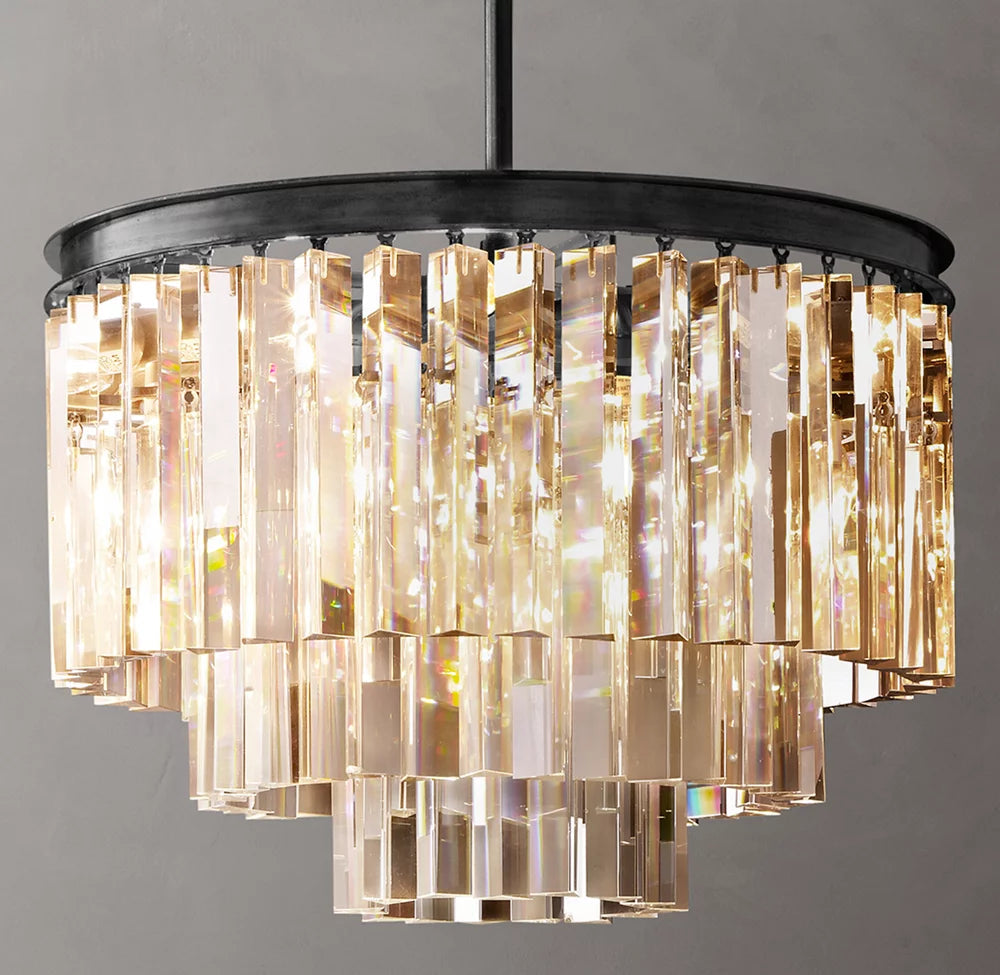 Rivermont Art Deco Crystal Drum Chandelier