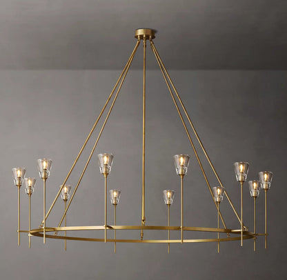 Solara Double Halo Brass Chandelier