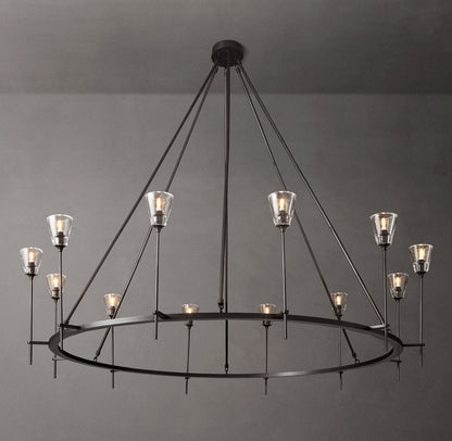 Solara Double Halo Brass Chandelier