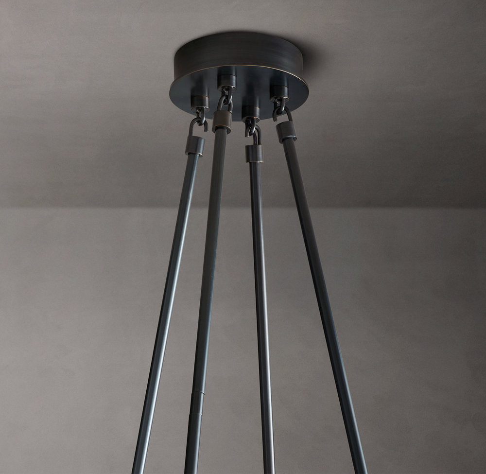 Solara Double Halo Brass Chandelier