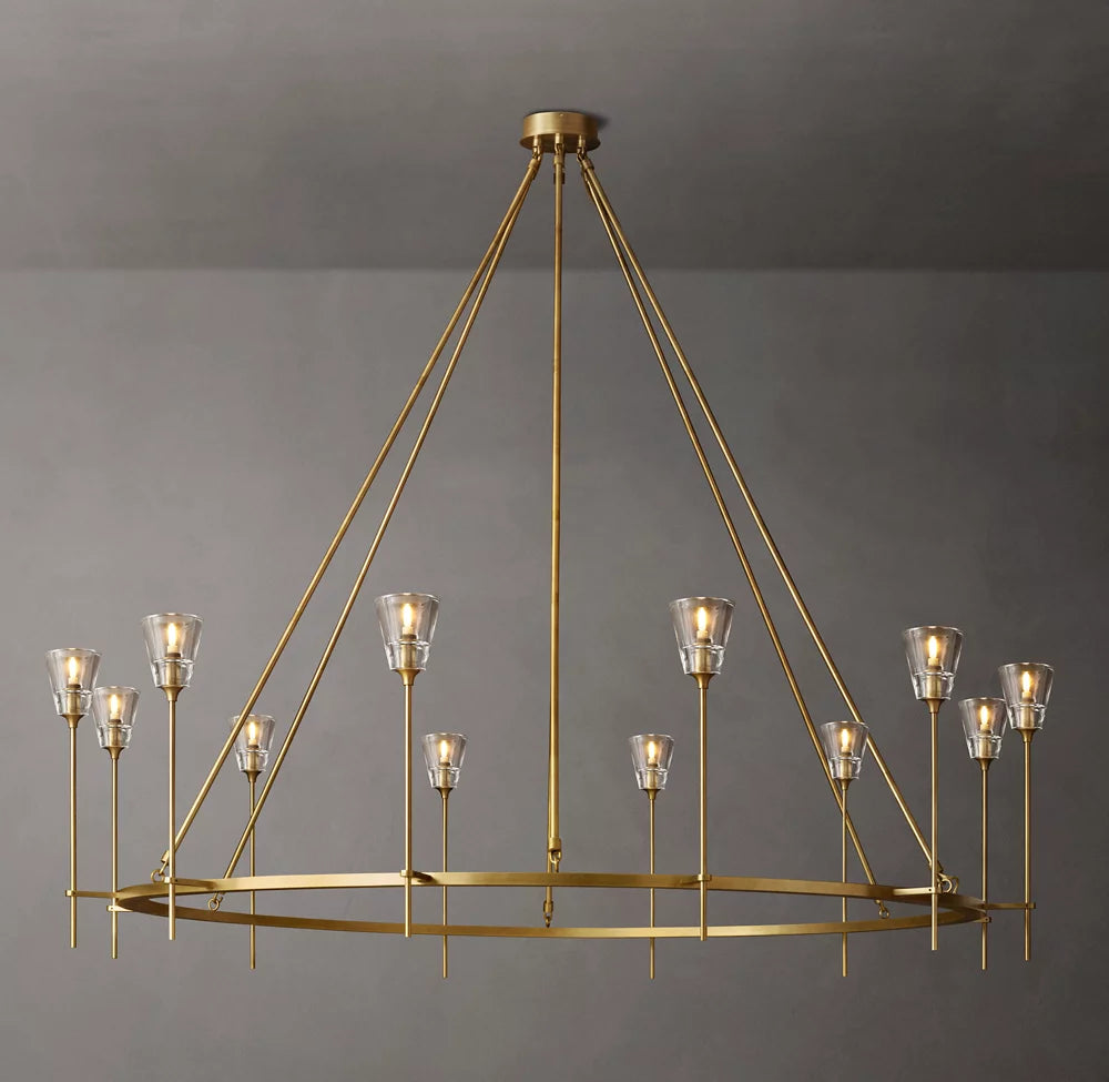 Solara Double Halo Brass Chandelier