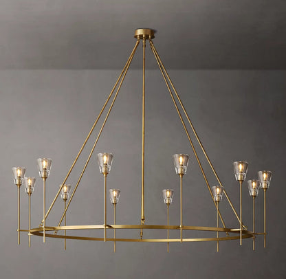 Solara Double Halo Brass Chandelier