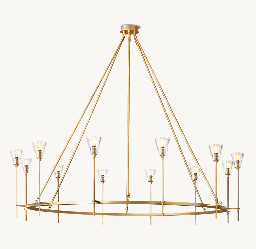 Solara Double Halo Brass Chandelier