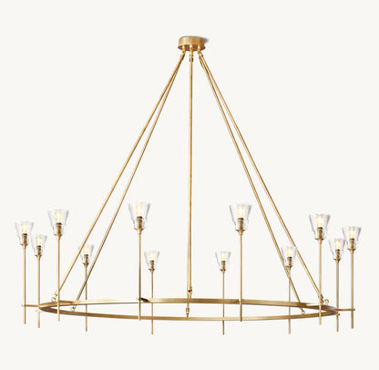 Solara Double Halo Brass Chandelier