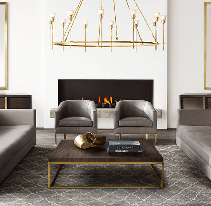 Solara Double Halo Brass Chandelier