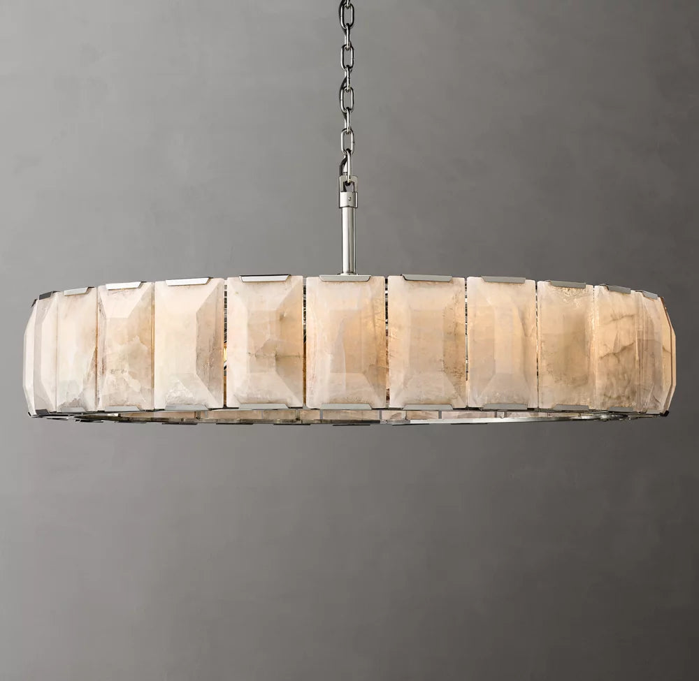 Solara Faceted Calcite Ring Chandelier