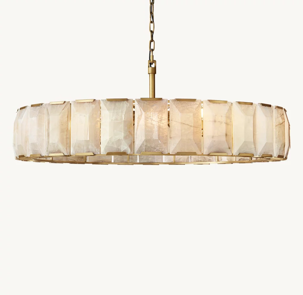 Solara Faceted Calcite Ring Chandelier