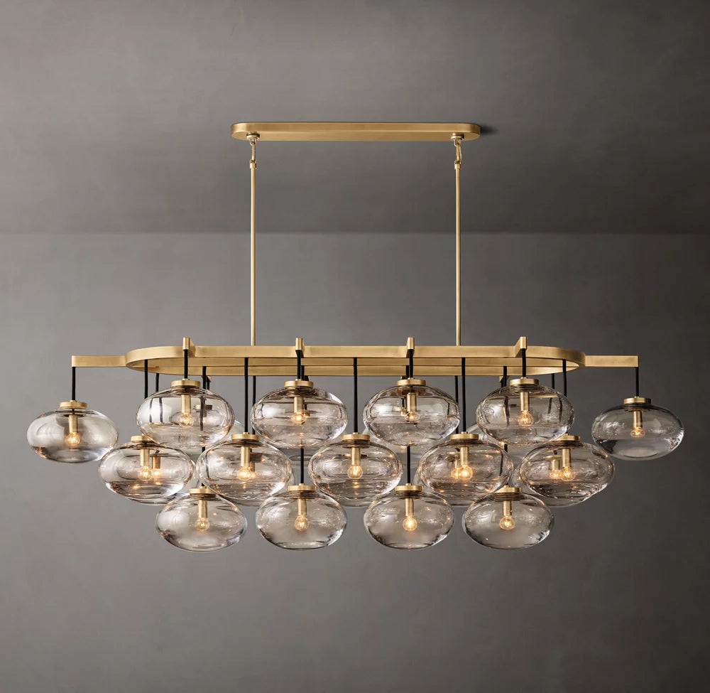 Solara Hand-Blown Globe Island Chandelier