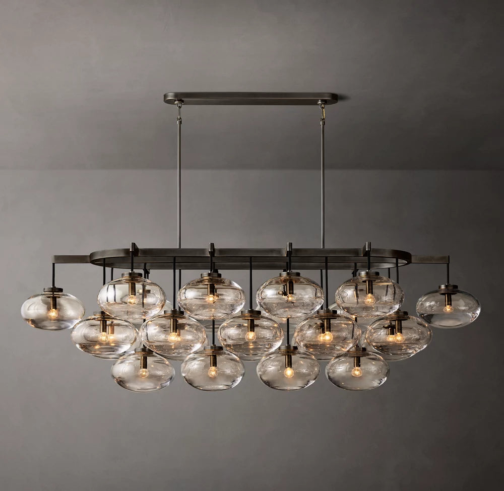 Solara Hand-Blown Globe Island Chandelier