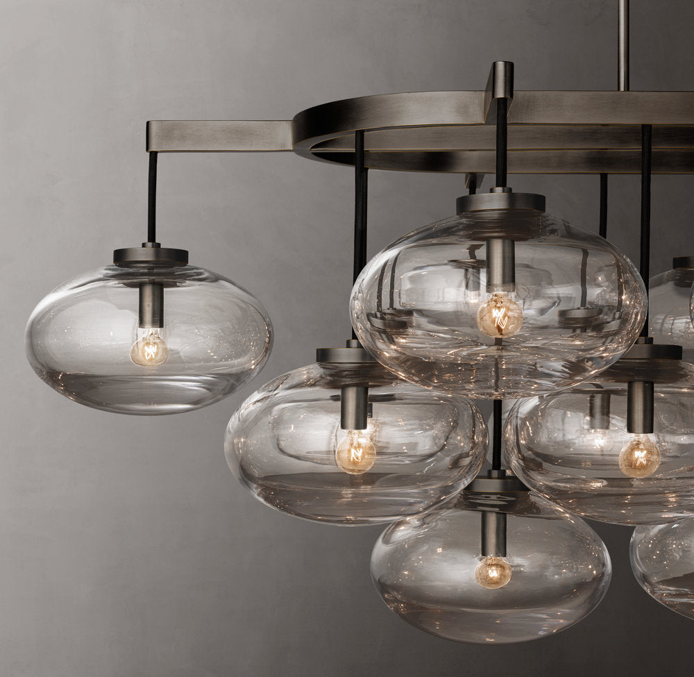 Solara Hand-Blown Globe Island Chandelier