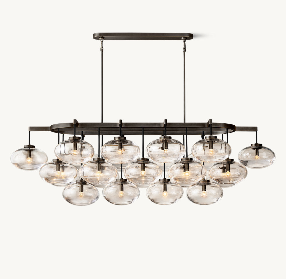 Solara Hand-Blown Globe Island Chandelier