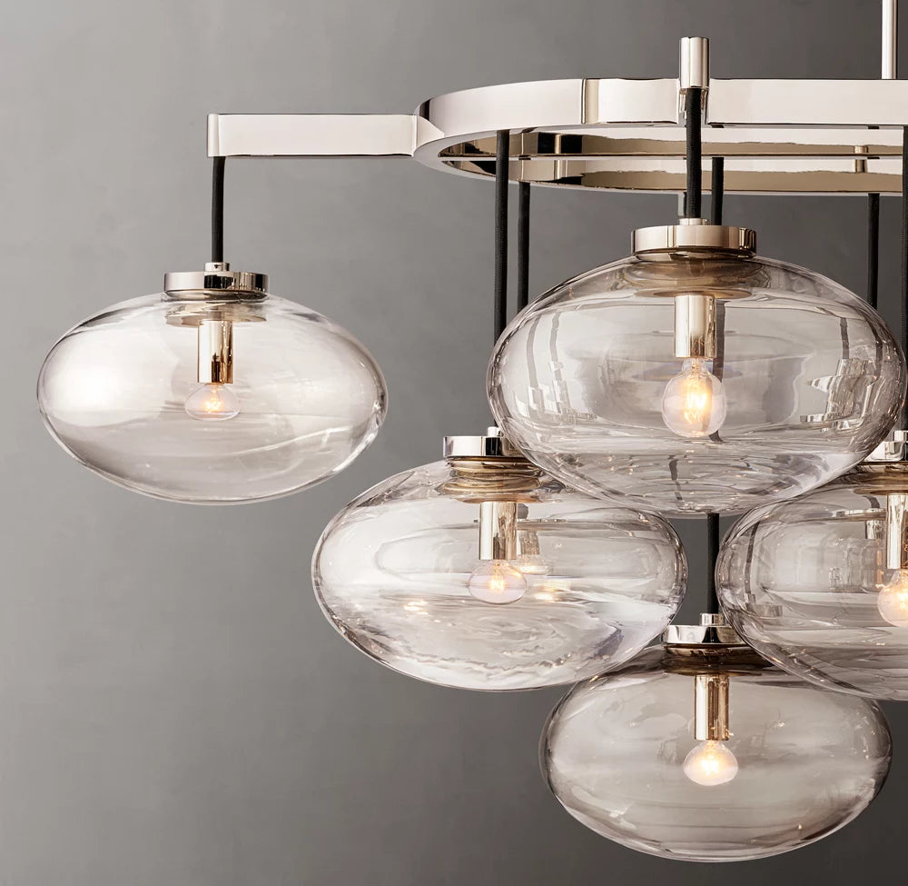 Solara Hand-Blown Globe Island Chandelier