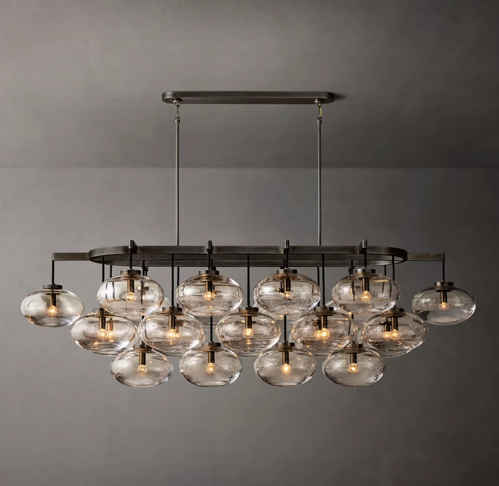 Solara Hand-Blown Globe Island Chandelier