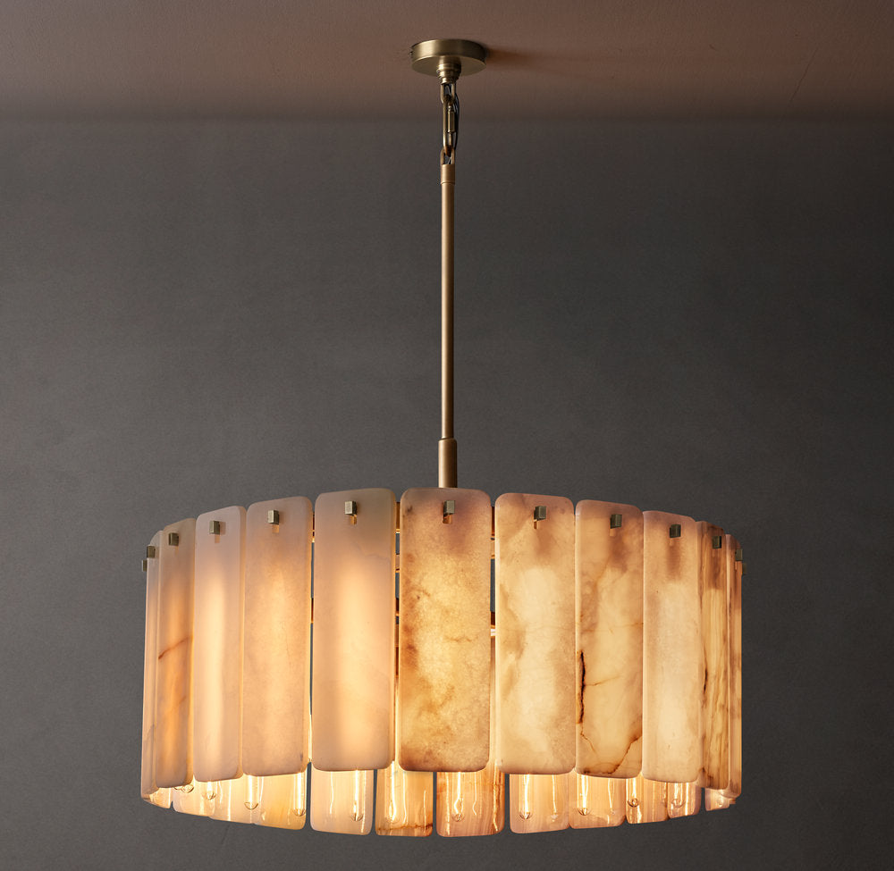Solenne Natural Onyx Halo Chandelier